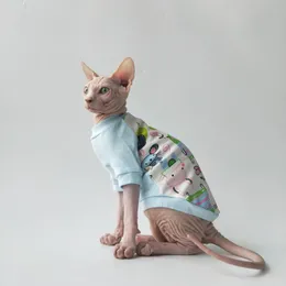 Kostium kotów Wmxz Sphinx bezwłosie ubrania kotka pies kombinezon strój płaszcz dla zwierzaka koszulka letnia bluzy bawełniana koszula Sphynx