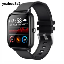 YEZHOU2 P6 wasserdichter Touchscreen, Sport-Armband-Smartwatch mit Bluetooth-Anrufen, gesteuert durch Musik, Herzfrequenz, Blutdruck, Blutsauerstoffüberwachung