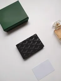 En Kaliteli Lüks Tasarımcı Kart Tutucu Mini Cüzdan Orijinal Deri Kutu Çantası Moda Kadın Çantalar Erkek Anahtar Yüzük Kredi Para Cazibesi Kahverengi Tuval