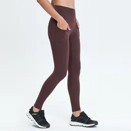 Kvinnors leggings Nepoagym Lovelife Kvinnor Yoga Leggings i full längd med sidofickor Hög midja smörig mjuk yogapant 28 tum insam 230317