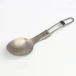 Servis uppsättningar Keith Folding Titanium Spoon Table Borda bärbara campingbestick friska bakteriostatiska