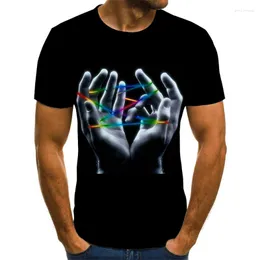 Men's T-skjortor 2023Summer 3D-tryck Kort ärm T-shirts Men skjorta mode Vertigo Hypnotic Colorful Printing T-shirt Camiseta Masculina