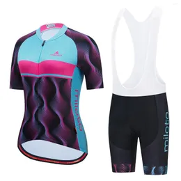 レーシングセット2023 Miloto ProチームバイクサイクリングスーツセットIam Ropa Ciclismo Mountain Riding Women's Roadユニフォーム