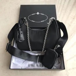 2023 Популярный классический набор из 3 частей для женщин роскошные дизайнерские сумки высококачественная сумочка Cleo Hobo кошелек нейлоновая цепь женская сумочка поперечная сумочка для плеч