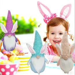 Påskharen Gnome Party Favor Faceless Dwarf Doll Easter Plush Rabbit Dwarf Holiday Table Decoration Home Decoration RRA