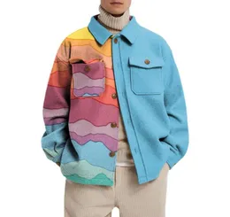 Men039s Jackets Men Coat, padrão exclusivo, colar de lã de lã solta, roupa impressa de inverno para outono para outono039S8523624