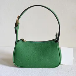 Borsa a mezza luna piccola 739076 Borse a tracolla in vera pelle Donna Aphrodite Doppia lettera G Borsa a mano Nero Bianco Rosa Verde 4 colori Borsa sottobraccio firmata