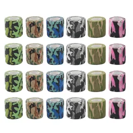 Other Tattoo Supplies 24pcs Camouflage Tattoo Grip Bandage Cover Elastic Wraps Tapes Nonwoven Self-adhesive Finger Protection for Tattoo Machine Pen 230317