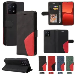 Abstract Leather Wallet Flip Cases For Samsung M54 A34 A54 A24 5G A04E Xiaomi 13 Ultra Pro Lite Redmi K60 A1 Plus Contrast Hybrid Color Hit Card Slot Holder Cover Pouch
