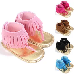 Sandálias pudcoco americano moda moda adorável bebê criança infantil borla mocassin sandália garotas de meninas de solas moles 0-18m 230317