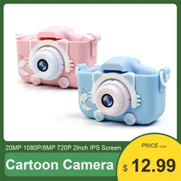デジタルカメラカメラ20MP 1080p TFカードスロット付き子供のセルフィー2インチIPSオートフォーカスビルトイン面白いフレームカメラディジタル
