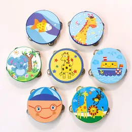 1x 6inch Cartoon Hand Drum Tambourine Mini Musical Percussion Instrument Baby Gifts Children Kids Music Toys Mini Musical Beat