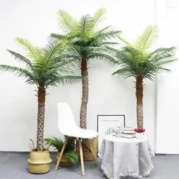 Kwiaty dekoracyjne 250 cm sztuczne palmy małe symulacja kokosowa roślina bonsai w pomieszczeniach tropikalnych zielonych podłogowych doniczkowych dekoracji domu