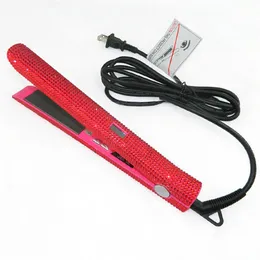 Taurus 105 Crystal Flat Iron Sparkle 2 в 1 Bling Diamond MCH Professional Hair Irons Curling Learge Styling Tools308G