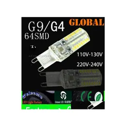 2016 مصابيح LED G9 G4 BBS 3W 3014 SMD 64 LEDS AC 110V130V 220V240V Light Whiselier Lamp Dimmable 360 ​​Beam Angle Drops Drop