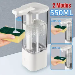 Dyspensator mydła w płynie 2 tryby łazienki automatyczny płynny Mydel Dozownik Bez Touch Gąbka 550 ml Wysoka pojemność Dystrybutor samokobieżny Dozownik 1500 mAh 230317