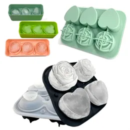 3D Rose Ice moldes Bar Ferramentas 3 Cavidade alimento alimento silicone