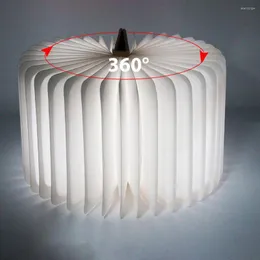 Nachtlichter, LED-USB-Buchlicht, 360° faltbar, Schreibtisch-Tischlampe, PU-Leder, Leseladung, magnetisch, Heimdekoration, Geschenk