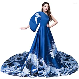 Roupas étnicas Luxo de luxo Cheongsam longo qipao moderno chinês tradicional vestido de casamento manto chinoise sexy noite moda