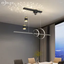 Lampade a sospensione Il lampadario a proiezione a LED moderno con ventilatore a soffitto è adatto per ristoranti.