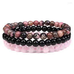 Strand 3Pcs/Set Pink Quartz Turquois Bracelet Sets Reiki Natural Stone Amethysts Agates Couple Bracelets For Women Yoga Healing Jewelry