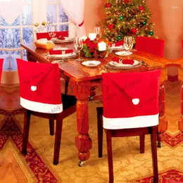 Dekoracje świąteczne 2PCS Zestawy krzeseł Red Hat do Snowman Gift Bag Duża okładka