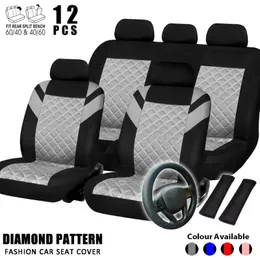 Autositzbezüge Universal Fantastic Diamond Pattern Embossed Auto Interior Accessories Automobile Cover