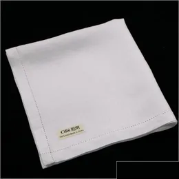 Christmas Decorations M003 12 Pieces White Mens Handkerchief Large 16X16 Handmade Dnwork Lace Linen Kf