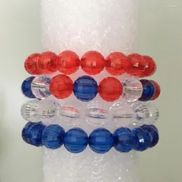 Strand Christmas Bracelet Wholesale 4 Cores 9-10mm Facet tcheco rondelle acrílico shinny bead 16-20cm para escolha