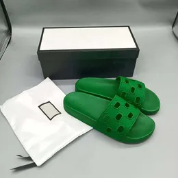 Designerskie kapcie damskie kapcie męskie luksusowe sandały kapcie zielone skórzane skórzane platformy kapcie kaptle butów sportowych buty rozmiary 35-47+pudełko