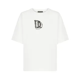 Мужские футболки мужская черная белая футболка с круглым шером с вышивкой с логотипом бренда 68608