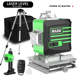 Lasernivå 12/16 LINES 3D/4D Självutsläpp 360 Horisontella och vertikala kors super kraftfulla bärbara grön laser