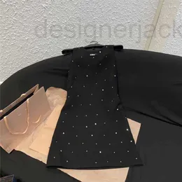 Casual Dresses Designer Spring Summer New Handmade tjeckiska Rhinestone Full Diamond Open Back Celebrity Temperament Luxury Flower Sleeveless Tank Top Dress Nrun