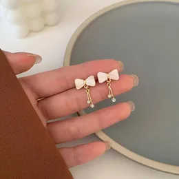 Stud Earrings 2023 Fashion Trendy Exquisite Simple Zircon Small Bowknot For Women Girls Party Charm Korean Jewelry Gift