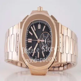 Luxo Rose Gold Watches Menor de cronógrafo automático masculino Relógio Men Cal 28520 Data de complicações 5980 ETA Sport Black Dia318T