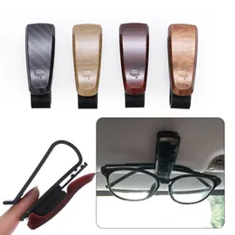 1pc 금속 행거 읽기 안경을위한 목재 자동차 안경 홀더 선글라스 안경 배치 자동 패스너 클립 도구