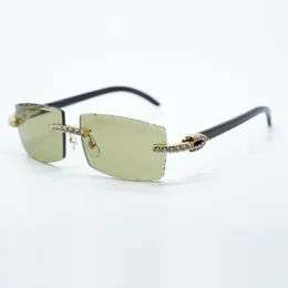 XL Diamond Cool Buffs okulary przeciwsłoneczne 3524031 z naturalną czystą czarną nogą rogu bawole