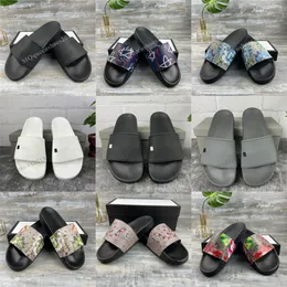 Lüks Tasarımcı Terlik Ayakkabı 2023 Erkek Kadın Yaz Sandalet Paris Beach Erkek Bayanlar için Slayt Konfor Ayakkabı Baskı Deri Çiçekler Arı Pantalons Rouge 36-46 Kutu ile
