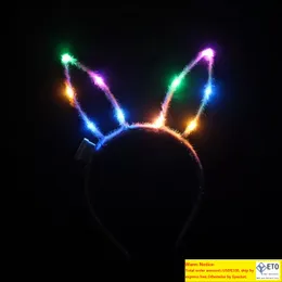 Kinder Erwachsene Hasenohren LED Blinklicht Stirnband Frauen Bar KTV Nachtclub Kleid Dekor Glow Party Supplies