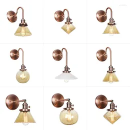 Wall Lamps Lamp Retro Nordic Kawaii Room Decor Bed Antique Wooden Pulley Wireless Led Light For Bedroom