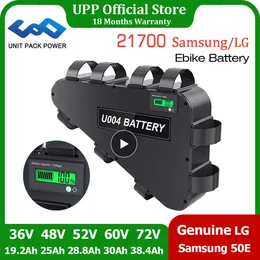 Samsung LG 21700 Ebike Battery Triangle 72V 60V 52V 48V 36V 19.2AH 24AH 28.8AH 38.4AH Electric Bicycle Battery Pack 250W-3000W