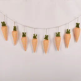 Decorative Flowers 8pcs Easter Carrots String Pendant Home Decor Ornaments Room Garden Spring Party Hanging Decoration Non Woven Kids Toys