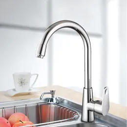 Kitchen Faucets Modern Faucet Copper Single Hole Sink Tap 360 Degree Rotation And Cold Water Mixer Ceramic Valve Core Deck Mount