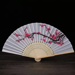 cherry blossom silk hand wedding favor plum blossom hand folding fan