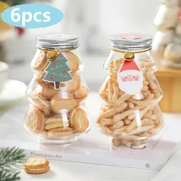 Confezione regalo 6 pezzi Albero di Natale Dolci Vaso Bottiglia di stoccaggio Bomboniere fai da te Caramelle Biscotti Snack Cioccolato Imballaggio Anno Scatole di decorazione