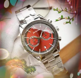 Homens de moda de luxo famosos Stopwatch relógios FULIONAIS FUNCIONAIS SIL PINS BATERIA CRONOGRATO DE CROTZ MOVIME