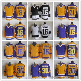 Movie Vintage Hockey Jersey Retro CCM Embroidery 16 Marcel Dionne Jersey 30 Rogatien Vachon 11 Anze Kopitar 8 Drew Doughty Jerseys