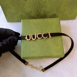 Luxury Designer Märke Double Letter Pendant Halsband Choker Chain Leather Gold Plated High Quality Sweater Halsband för kvinnor Bröllopsfest smycken Tillbehör