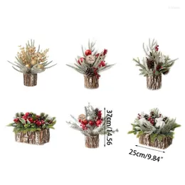 Decorative Flowers Artificial Christmas Tree Small Bucket Art Crafts Ornament Supplies For Year Spring Festival Wholesale