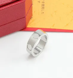 Designer Love Ring Ring Кольца для женщин Diamond Gold Women Женщины Titanium Steelloy Silver Rose Никогда не исчезают не аллергический 4 -мм 6 -мм 6 -миллиметровый подарок